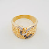 Anillo San Miguel 7.85g / T11 Tres Oros Amarillo Blanco Negro 18K