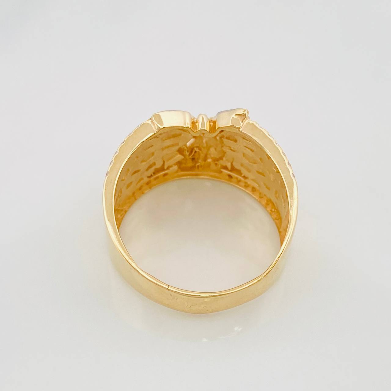 Anillo San Miguel 7.85g / T11 Tres Oros Amarillo Blanco Negro 18K