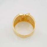 Anillo San Miguel 7.85g / T11 Tres Oros Amarillo Blanco Negro 18K