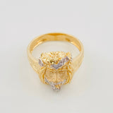 Anillo Rostro Cristo 7g / T9 3/4 Dos Oros Amarillo Blanco 18K