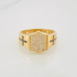 Anillo Escudo Cruz 4.35g / T10 1/4 Oro Amarillo 18K