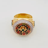 Anillo Ruleta Casino 13.35g / T10 Dos Oros Amarillo Blanco 18K
