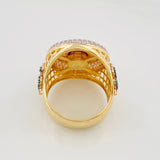 Anillo Ruleta Casino 14.25g / T10 1/2 Dos Oros Amarillo Blanco 18K