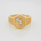Anillo Caballo 6.1g / T10 3/4 Dos Oros Amarillo Blanco 18K