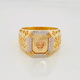 Anillo Flor de Lis 6.9g / T10 1/4 Dos Oros Amarillo Rosa 18K