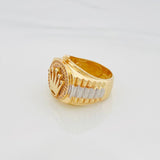 Anillo Corona 13.55g / T9 3/4 Dos Oros Amarillo Blanco 18K