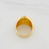Anillo Corona 13.55g / T9 3/4 Dos Oros Amarillo Blanco 18K