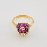 Anillo Mario 6.2g / T9 1/2 Dos Oros Negro Amarillo 18K
