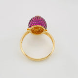 Anillo Mario 6.2g / T9 1/2 Dos Oros Negro Amarillo 18K