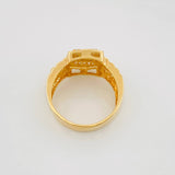 Anillo Sello 8.65g / T10 1/4 Dos Oros Amarillo Blanco 18K