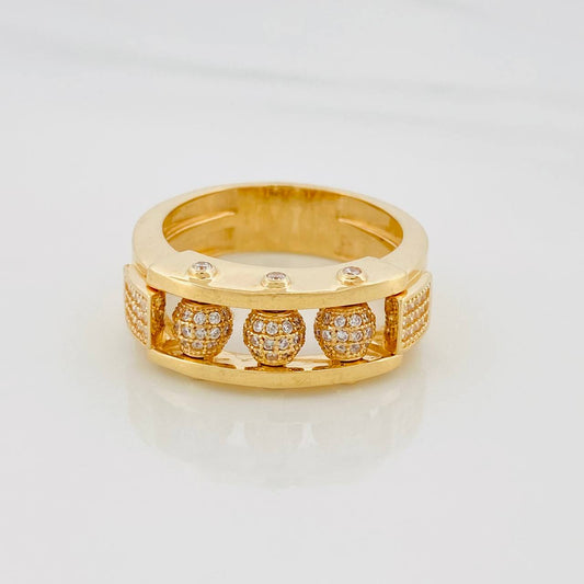 Anillo Bolas de Fuego 11.35g / T11 Oro Amarillo 18K