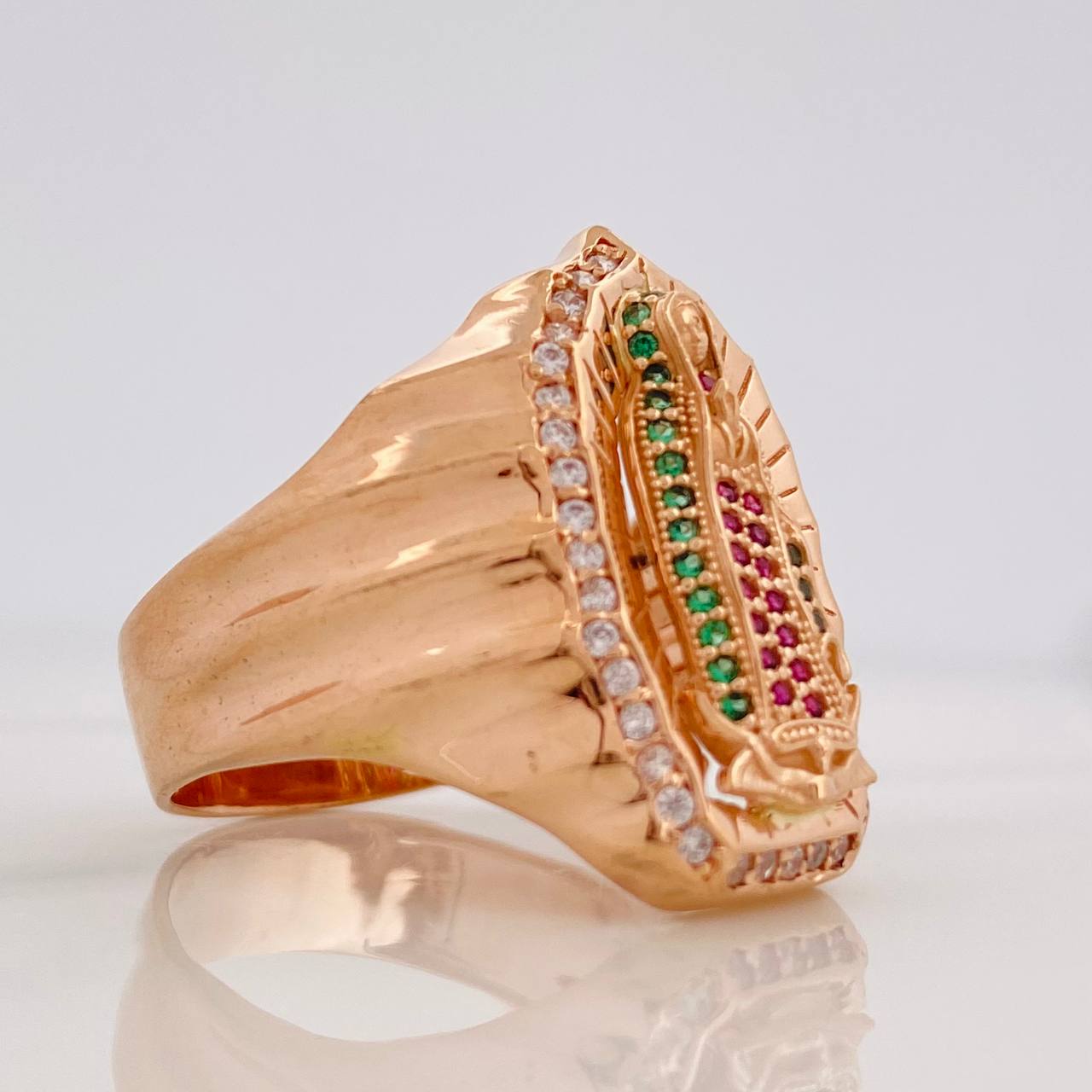 Anillo Virgen Guadalupe 10g / T11 1/2 Oro Rosa 18K