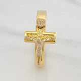 Anillo Cruz 9.55g / T12 3/4 Dos Oros Amarillo Blanco 18K