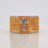 Anillo Argolla Cruz 8.2g / T8 1/2 Tres Oros 18K