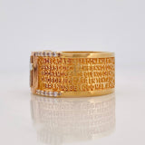 Anillo Argolla Cruz 8.2g / T8 1/2 Tres Oros 18K