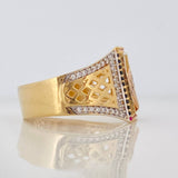 Anillo Cartas Poker 7.4g / T10 1/2 Dos Oros Amarillo Blanco 18K