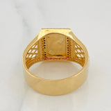 Anillo Cartas Poker 7.4g / T10 1/2 Dos Oros Amarillo Blanco 18K