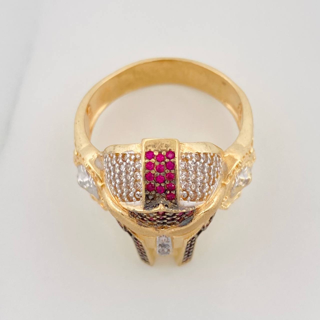 Anillo Gladiador 13.2g / T11 3/4 Dos Oros Amarillo Blanco 18K