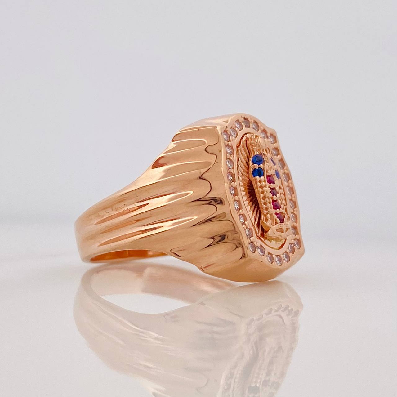 Anillo Virgen Guadalupe 5.9g / T7 3/4 Oro Rosa 18K