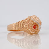 Anillo Buho 4.2g / T9 1/2 Dos Oros Blanco Rosa 18K