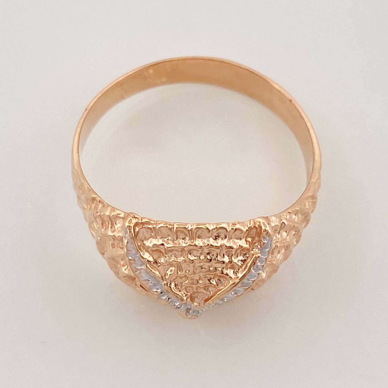 Anillo Buho 4.2g / T9 1/2 Dos Oros Blanco Rosa 18K