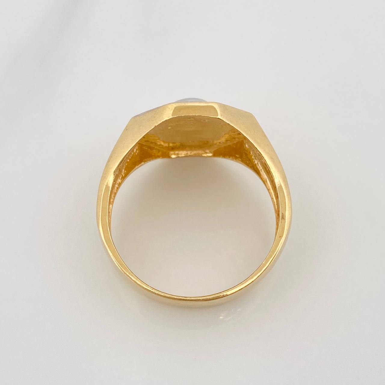 Anillo Calavera 7.9g / T10 3/4 Dos Oros Amarillo Blanco 18K
