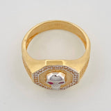 Anillo Calavera 7.9g / T10 3/4 Dos Oros Amarillo Blanco 18K