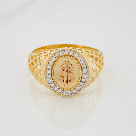 Anillo Signo Peso 5.45g / T11 1/2 Dos Oros Amarillo Rosa 18K