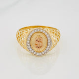 Anillo Signo Peso 5.45g / T11 1/2 Dos Oros Amarillo Rosa 18K