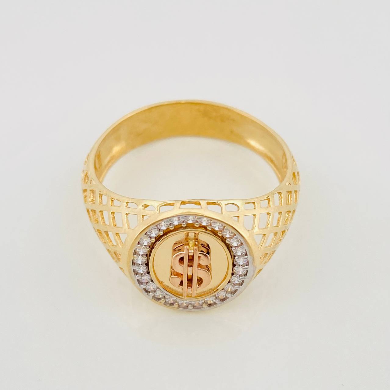 Anillo Signo Peso 5.45g / T11 1/2 Dos Oros Amarillo Rosa 18K