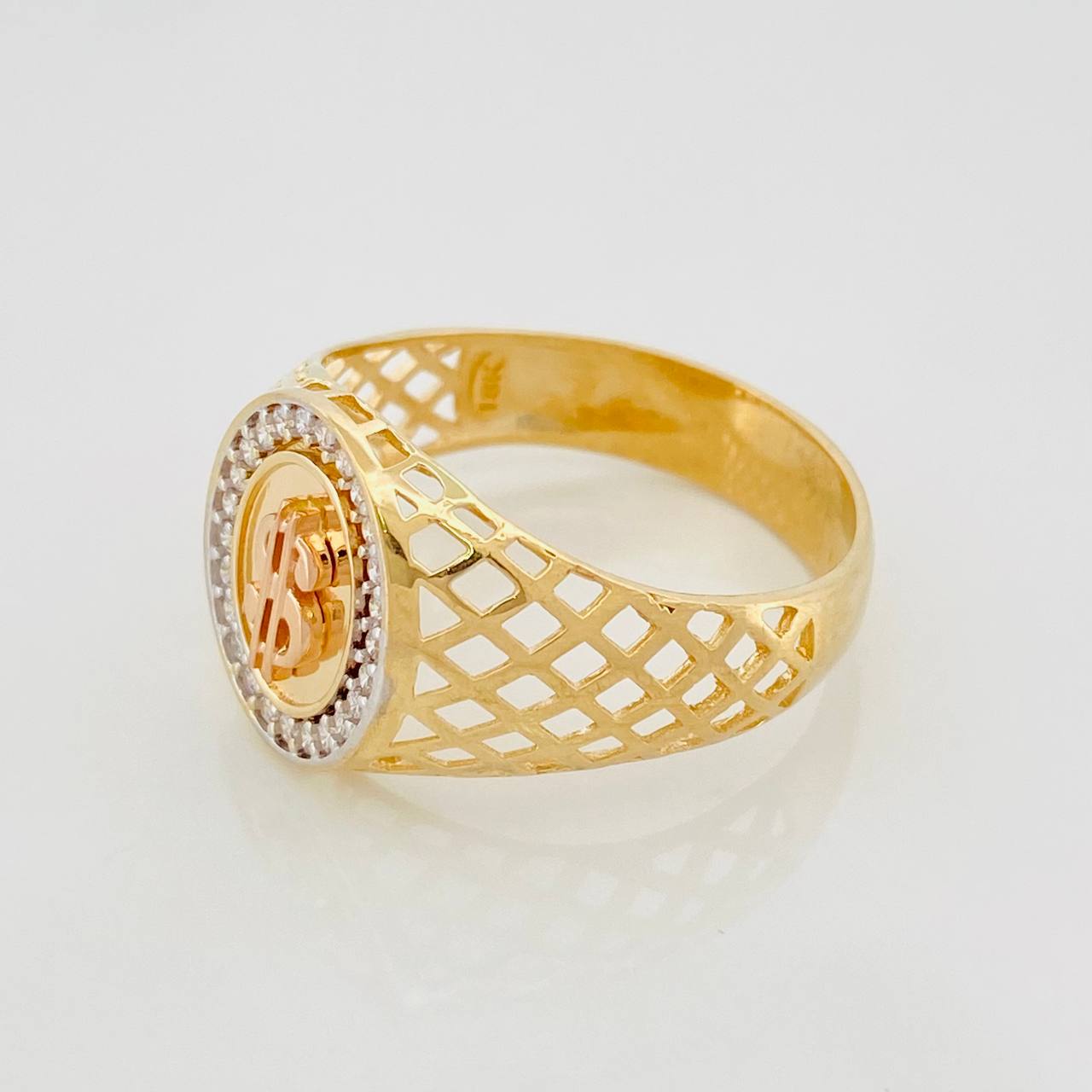 Anillo Anillo Signo Peso 4.5g / T10 Tres Oros 18K