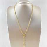 Rosario GC Virgen De Guadalupe 11.4gr / 52cm / 4.2mm Cruz Lisa Puntas Planas Bolas Diamantadas Oro Amarillo 18K