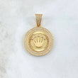 Dije Medalla Corona RX 7.1gr / 4cm / Circones Blancos Oro Amarillo 18K