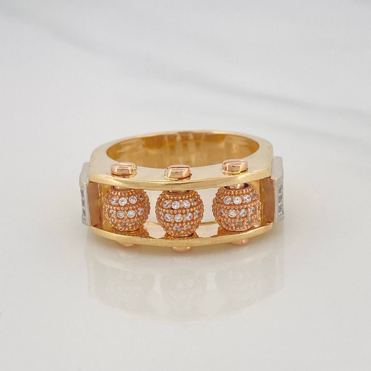 Anillo Bolas de Fuego 11.8g / T9 3/4 Tres Oros 18K