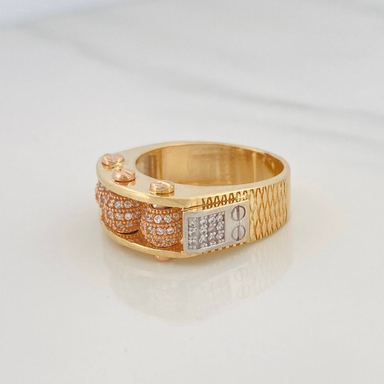 Anillo Bolas de Fuego 11.8g / T9 3/4 Tres Oros 18K