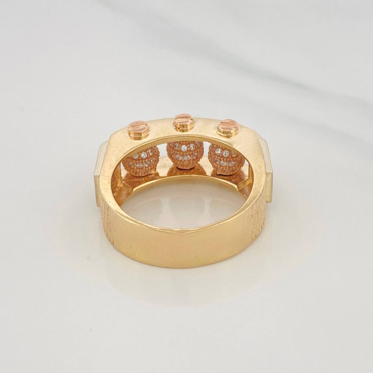 Anillo Bolas de Fuego 11.8g / T9 3/4 Tres Oros 18K