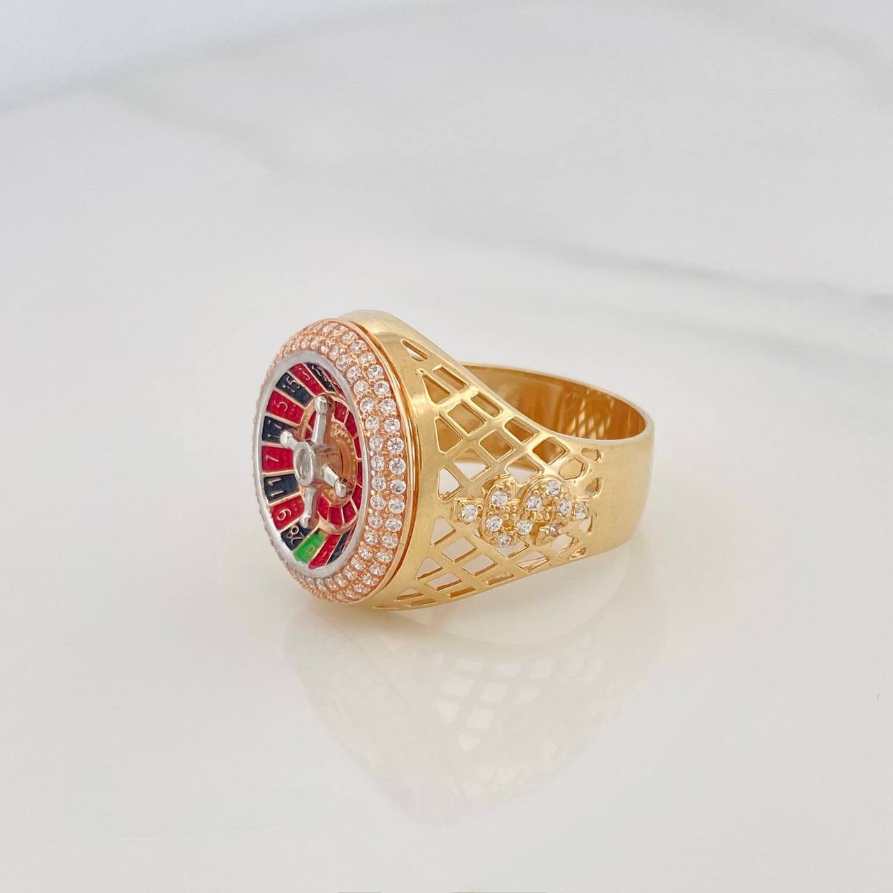 Anillo Ruleta Casino 9.8g / T9 Tres Oros 18K