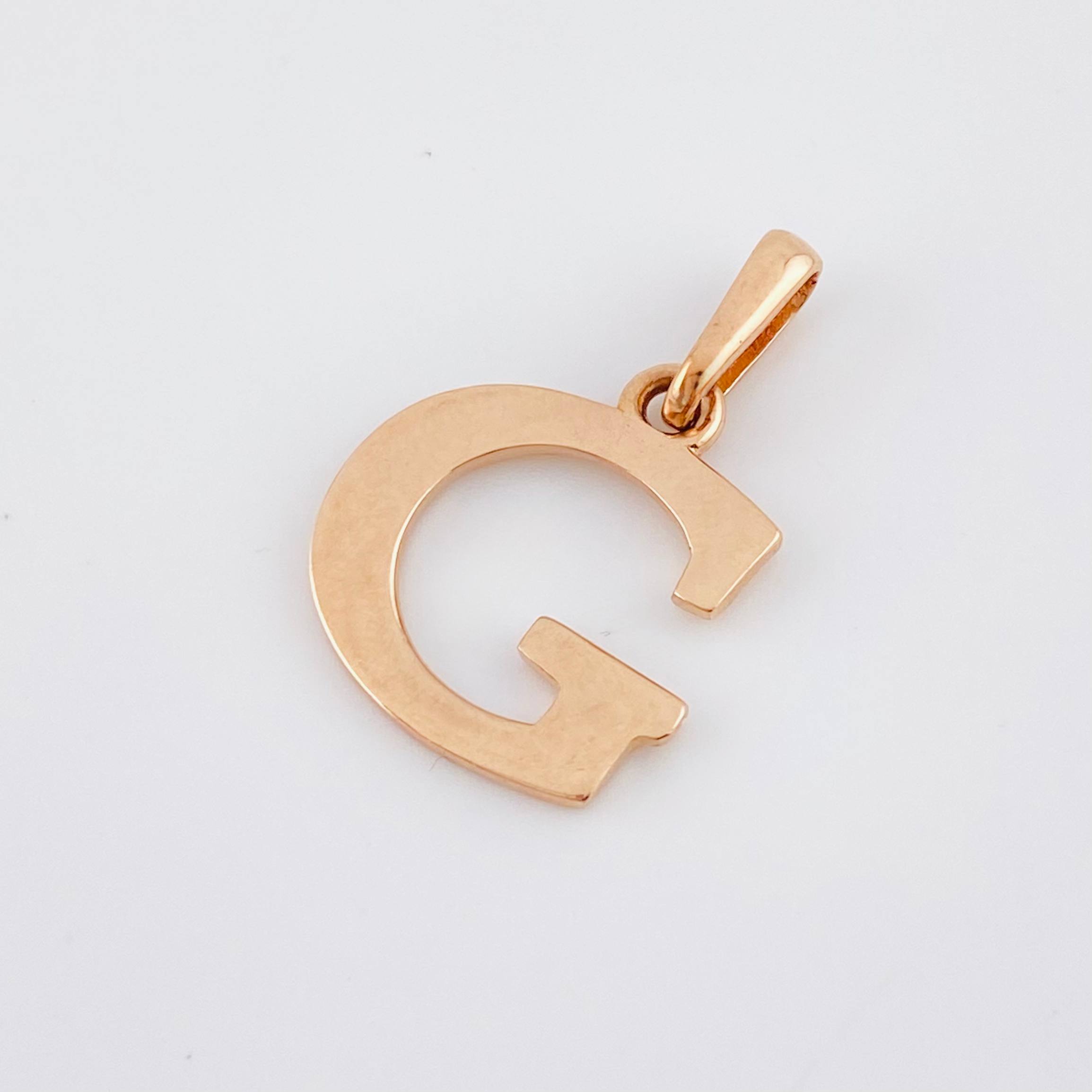 Dije Letra G 1.85gr / 2.05cm / Oro Rosa Nac.Esp. 18K