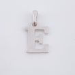 Dije Letra E 1.8gr / 2.05cm / Oro Blanco Nac.Esp. 18K