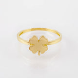 Anillo Hoja Trebol 1.65gr / T6 3/4 / Oro Amarillo 18K