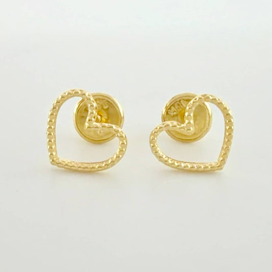Topos Silueta Corazón Diamantado 0.8g / 8mm Oro Amarillo 18K