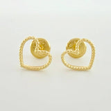 Topos Silueta Corazón Diamantado 0.8g / 8mm Oro Amarillo 18K