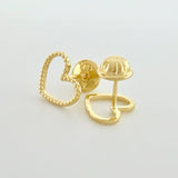 Topos Silueta Corazón Diamantado 0.8g / 8mm Oro Amarillo 18K