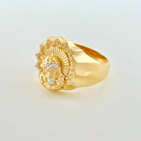 Anillo Cristo Celestial 6.45g / T9 1/2 Dos Oros Amarillo Blanco 18K