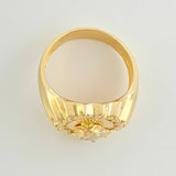 Anillo Cristo Celestial 6.45g / T9 1/2 Dos Oros Amarillo Blanco 18K