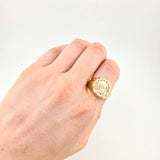 Anillo Cristo Celestial 6.45g / T9 1/2 Dos Oros Amarillo Blanco 18K