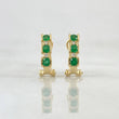 Candongas Omega Trio Diamantes 6pts Esmeraldas 55pts 3.85g / 1.4cm Oro Amarillo 18K