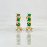 Candongas Omega Trio Diamantes 6pts Esmeraldas 55pts 3.85g / 1.4cm Oro Amarillo 18K