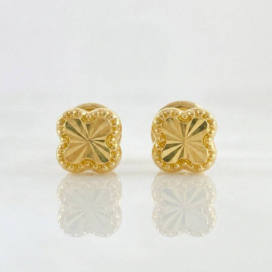 Topos Trebol Diamantado 0.6g / 6mm Oro Amarillo 18K
