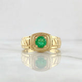 Anillo Solitario Gema Central Esmeraldas 45pts 3.65g / T9 1/4 Oro Amarillo 18K
